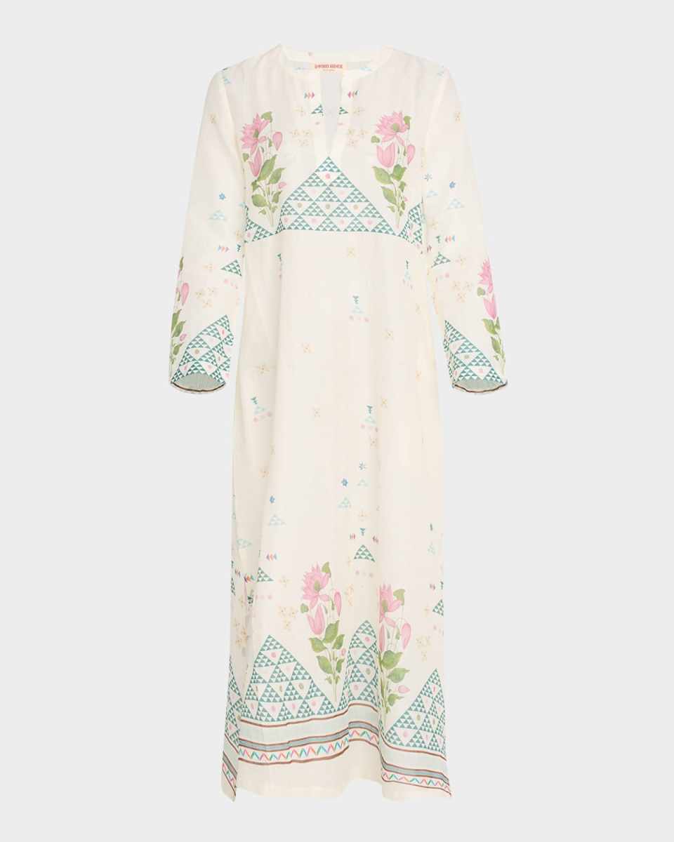 Giada Long-Sleeve Caftan Maxi Dress